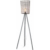 Lampadaire rustique en bois et métal gris Elsa