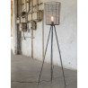 Lampadaire rustique en bois et métal gris Elsa