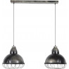 Suspension industrielle en métal gris foncé 2 lampes Claire