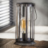 Lampe de table vintage en métal gris ancien Lily