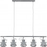 Suspension industrielle en métal gris 5 lampes Ø 16 cm Oceane