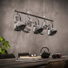 Suspension industrielle en métal gris 5 lampes Ø 16 cm Oceane