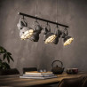 Suspension industrielle en métal gris 5 lampes Ø 16 cm Oceane