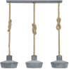 Suspension industrielle en métal gris 3 lampes Ø 28 cm Olivia