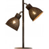 Lampe de table industrielle en métal brun 2 lampes Imane