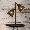 Lampe de table industrielle en métal brun 2 lampes Imane