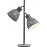 Lampe de table industrielle en métal gris 2 lampes Imane