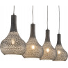 Lustre industriel en métal gris 4 lampes Julie