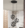 Suspension vintage en métal noir 3 lampes Salomé