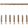 Lustre vintage en bois claire 7 lampes Manel