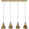 Suspension vintage en bois foncé 4 lampes Maëlys