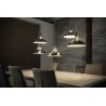 Suspension design en métal chromé 5 lampes Alicia