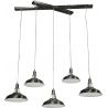 Suspension design en métal chromé 5 lampes Alicia