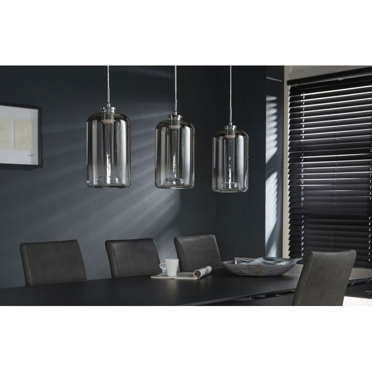 Suspension design en métal 3 lampes en verre Charlie