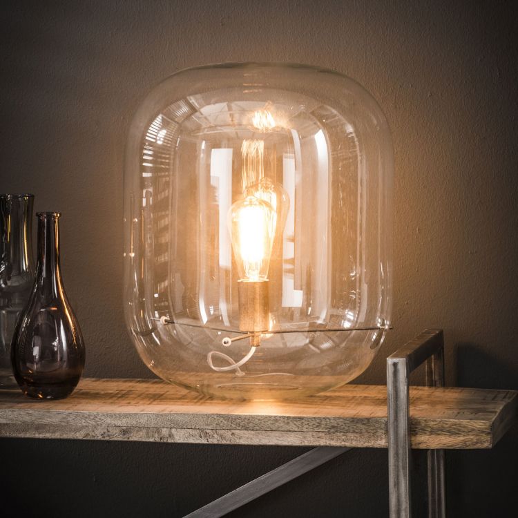 Lampe de table design en verre transparent Eloïse