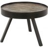 Table basse ronde industrielle en bois massif avec piétement métallique Barbara I