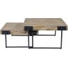 Ensemble de tables basses industriel avec piétement métallique (lot de 2) Julie I