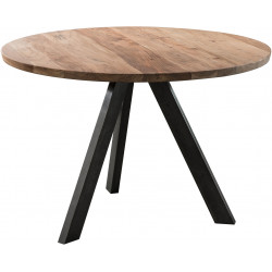 Table de salle à manger contemporaine ronde en bois massif Maud