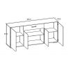 Buffet/bahut contemporain chêne clair Sharone