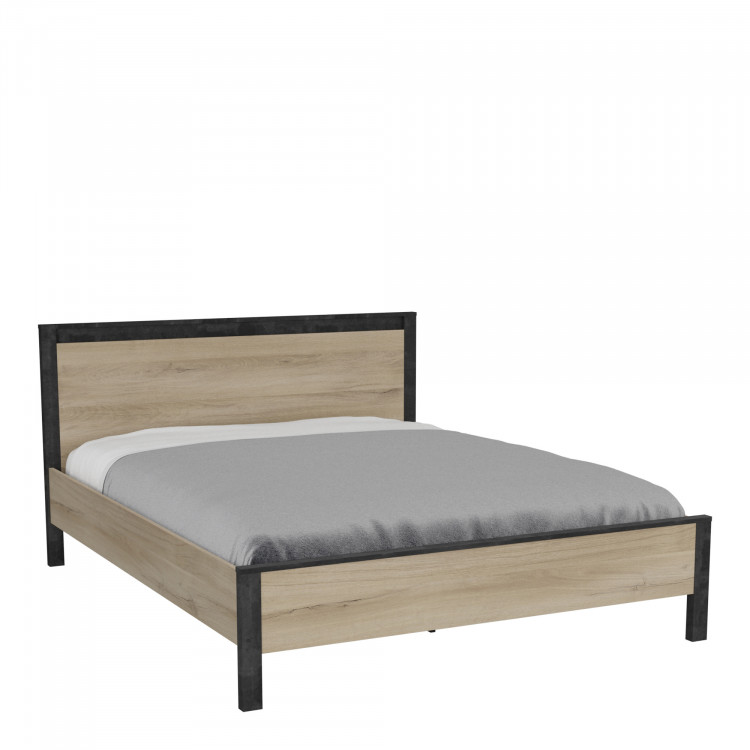 Lit adulte contemporain chêne/anthracite Timeo