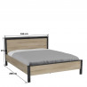 Lit adulte contemporain chêne/anthracite Timeo