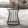 Table d’appoint design en acier inoxydable noir Emma