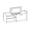 Meuble TV contemporain blanc mat/gris Teddy