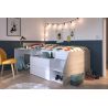 Lit combiné enfant contemporain gris/blanc Willy
