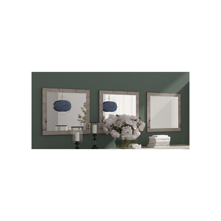 Miroir contemporain chêne wellington (lot de 3) Carnac