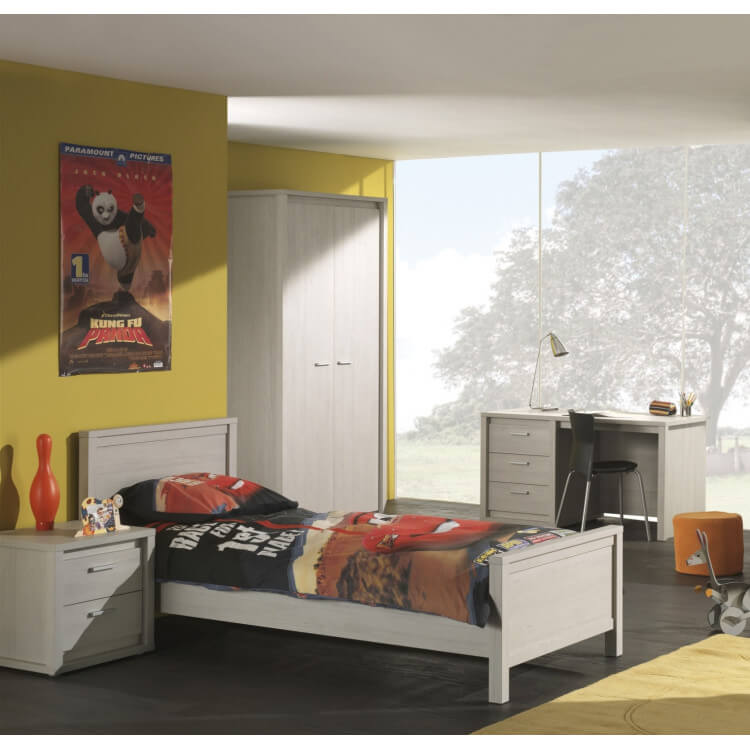 Chambre enfant contemporaine chêne gris Noe II Matelpro
