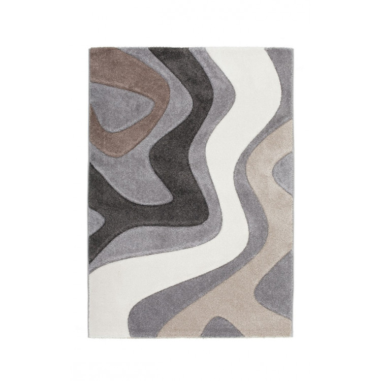 Tapis en polypropylène argenté design Maxine