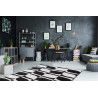 Tapis contemporain noir et blanc en polypropylène Milo