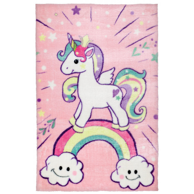 Tapis doux pour fille multicolore Licorne