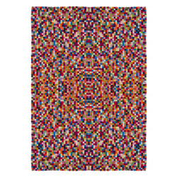 Tapis rectangle en laine feutrée fait main multicolore Chicago