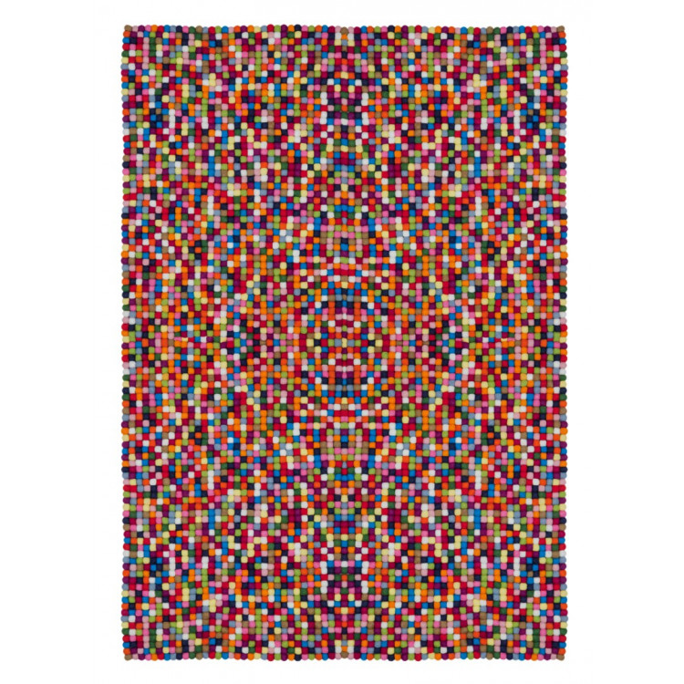 Tapis rectangle en laine feutrée fait main multicolore Chicago