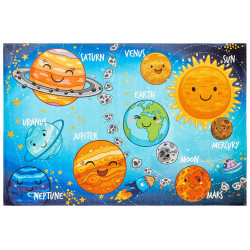 Tapis plat pour chambre d'enfant multicolore Solar