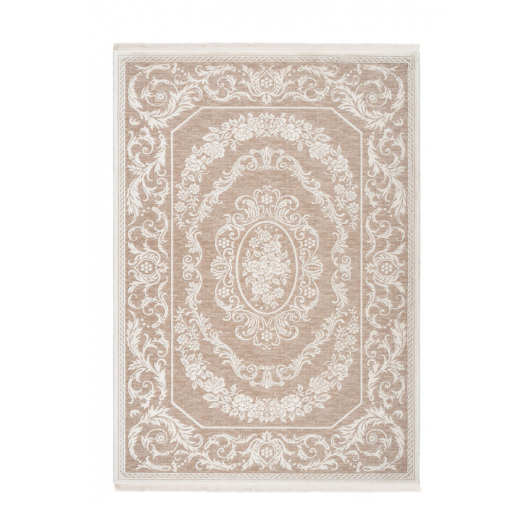 Tapis baroque avec franges doux Kamal