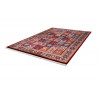 Tapis style oriental rouge avec franges Nain