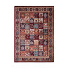 Tapis style oriental rouge avec franges Nain