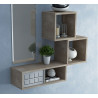 Etagère scandinave en bois avec porte coulissante pour entrée Léana