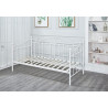 Lit banquette contemporain en métal blanc Clothilde