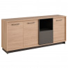 Buffet/bahut contemporain chêne clair/gris Becca