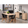 Buffet/bahut contemporain chêne clair/gris Becca