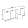Buffet/bahut contemporain chêne clair/gris Becca