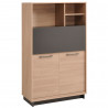 Vaisselier/argentier contemporain chêne clair/gris ombre Becca