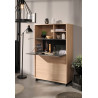 Vaisselier/argentier contemporain chêne clair/gris ombre Becca