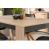Table de salle à manger contemporaine chêne clair/gris Becca