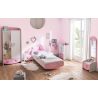 Chevet enfant contemporain coloris blanc/rose Cecilia