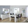 Buffet/bahut contemporain 3 portes/1 tiroir coloris blanc/marron Rubio