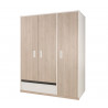 Armoire enfant contemporaine 3 portes blanche/pin blanchi Opus